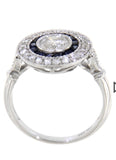 Round sapphire diamond ring